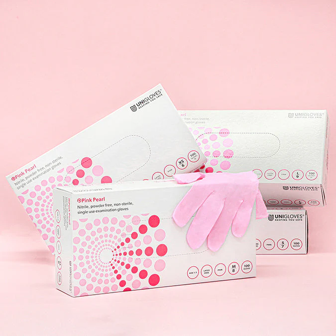 Pink Nitrile Gloves - Box of 100 - Image 2